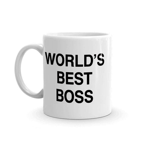 HUOZHI World's Best Boss mug with bold text for daily office humor