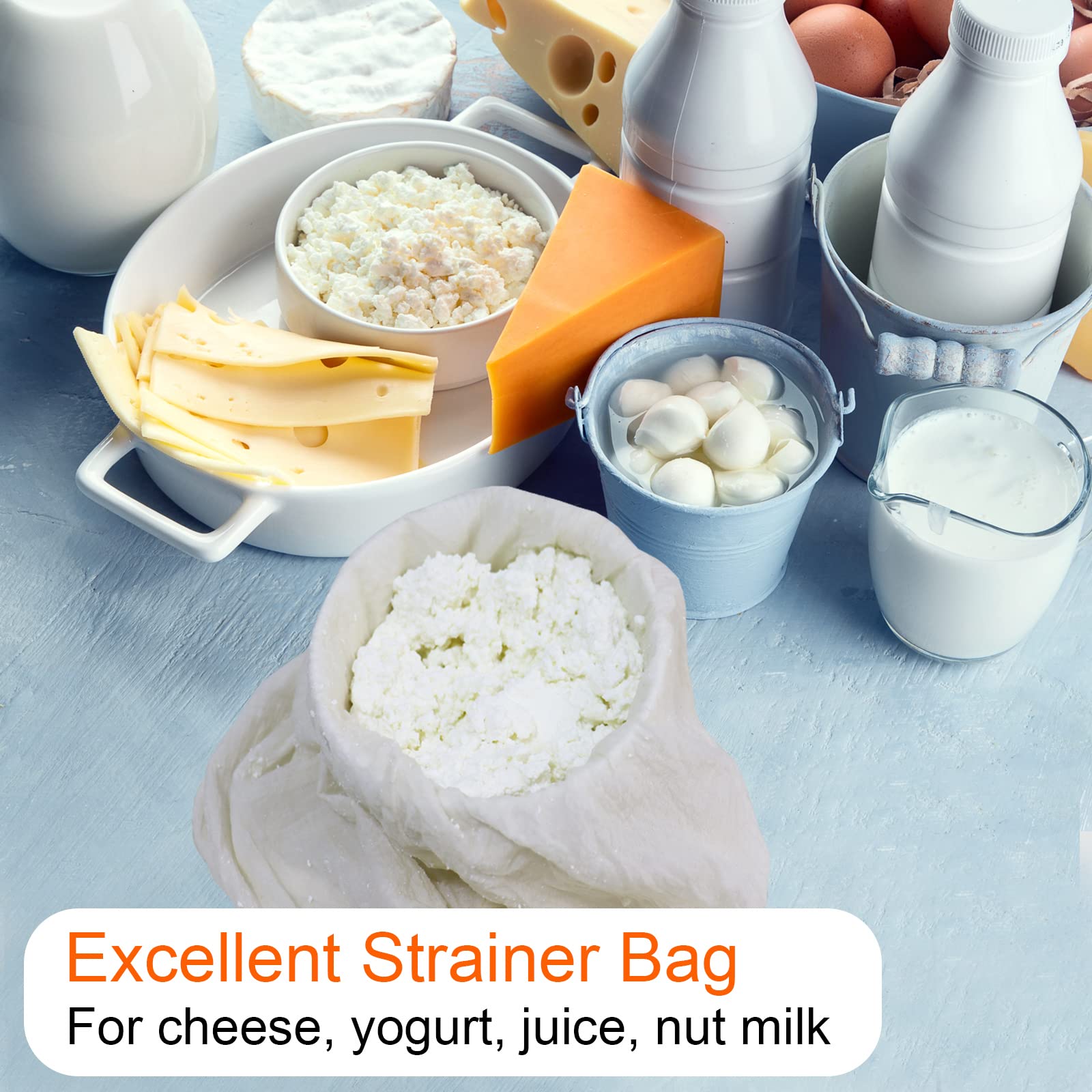 Huppar nut milk bag reinforced stitching for durable repeated use.