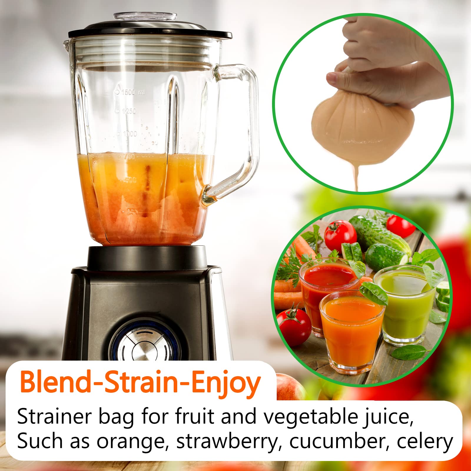 Huppar nut milk bag ultra-fine mesh catches fine pulp for smooth drinks.