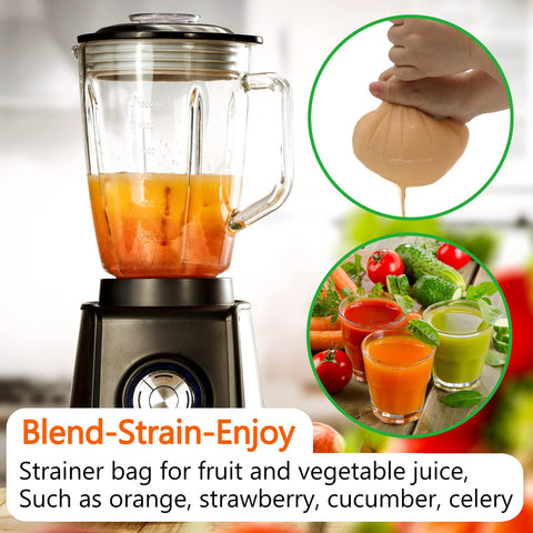 Huppar nut milk bag ultra-fine mesh catches fine pulp for smooth drinks.