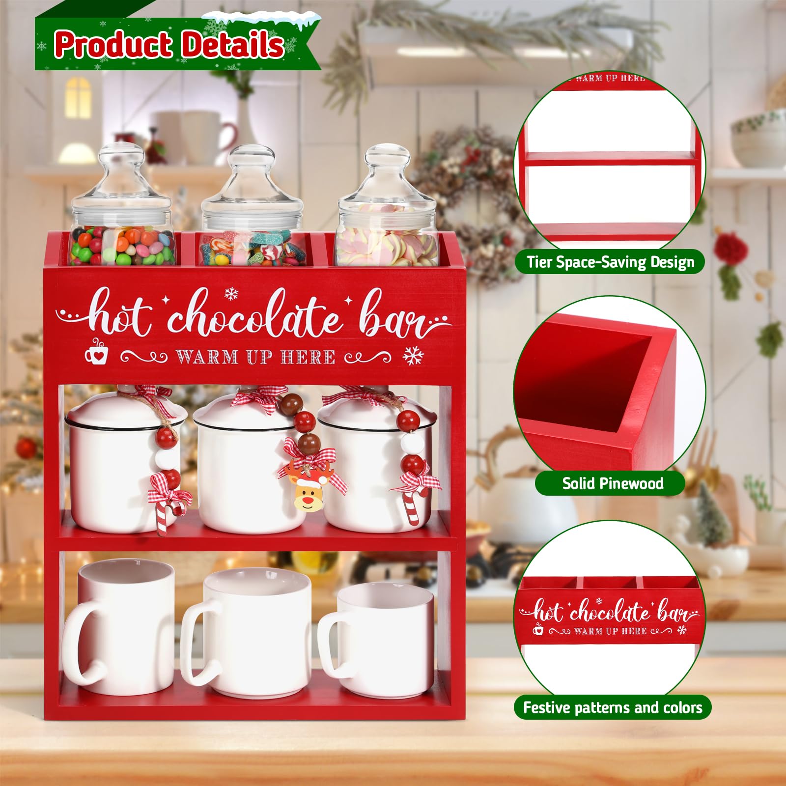 Huray Rayho engraving Hot Chocolate Bar Warm Up Here adds charming detail while organizing.