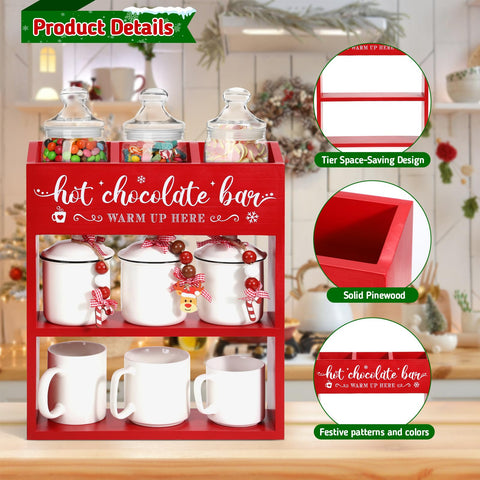 Huray Rayho engraving Hot Chocolate Bar Warm Up Here adds charming detail while organizing.