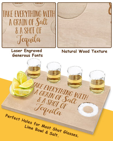 Huray Rayho wooden shot board surface shows natural grain for rustic charm