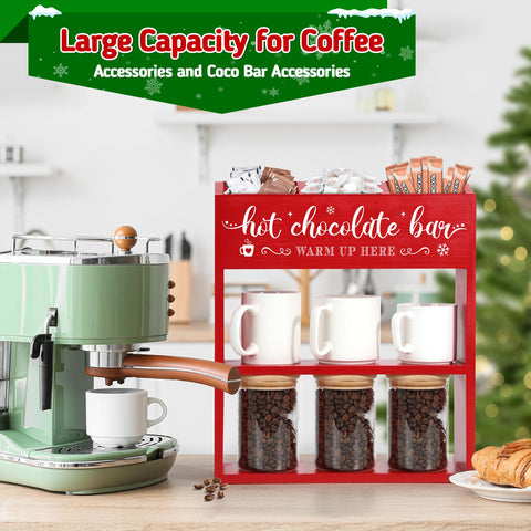 Huray Rayho wooden bar organizer with mugs, ready for cocoa moments.