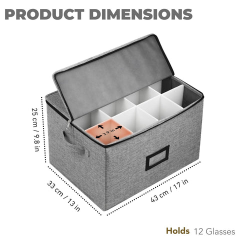 HURZMORO stackable wine glass box saves space while keeping glasses secure