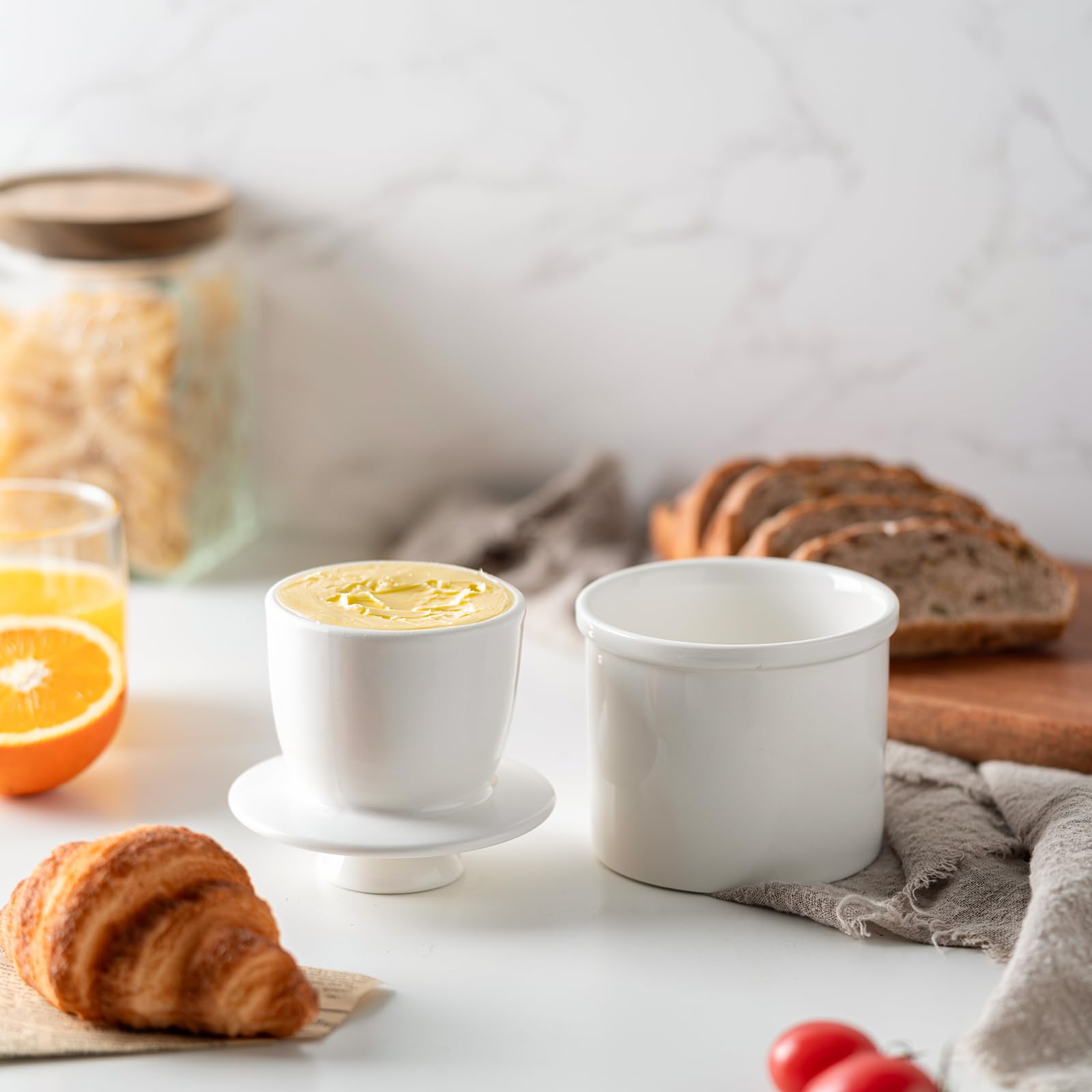 Husfunov butter crock ceramic body with smooth glaze and safe material