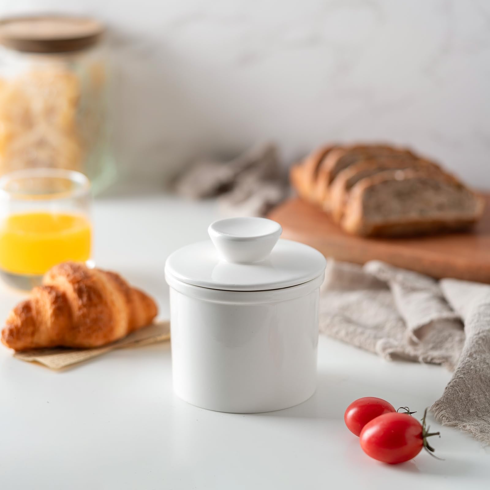 Husfunov butter crock seal airtight helps maintain softness without refrigeration