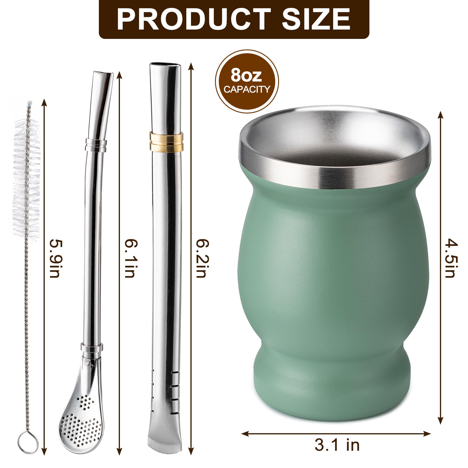 Husfunov double-wall Yerba Mate Cup provides a cool exterior while hot liquid stays inside