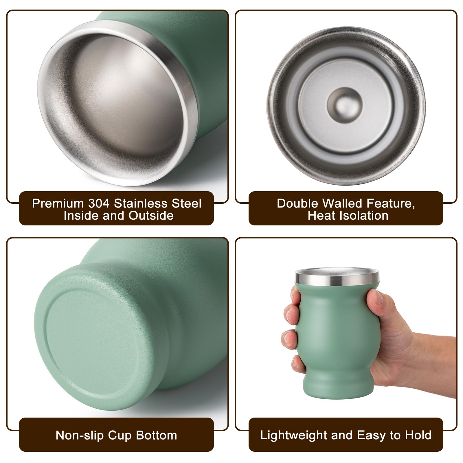 Husfunov stainless steel mate cup dishwasher-safe for easy cleanup