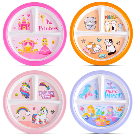 Hushee princess design divided plate for girls promotes balanced meals