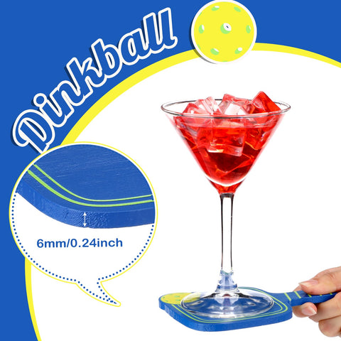 Hushee Dinkball coasters with handles provide easy pickup and stable placement.