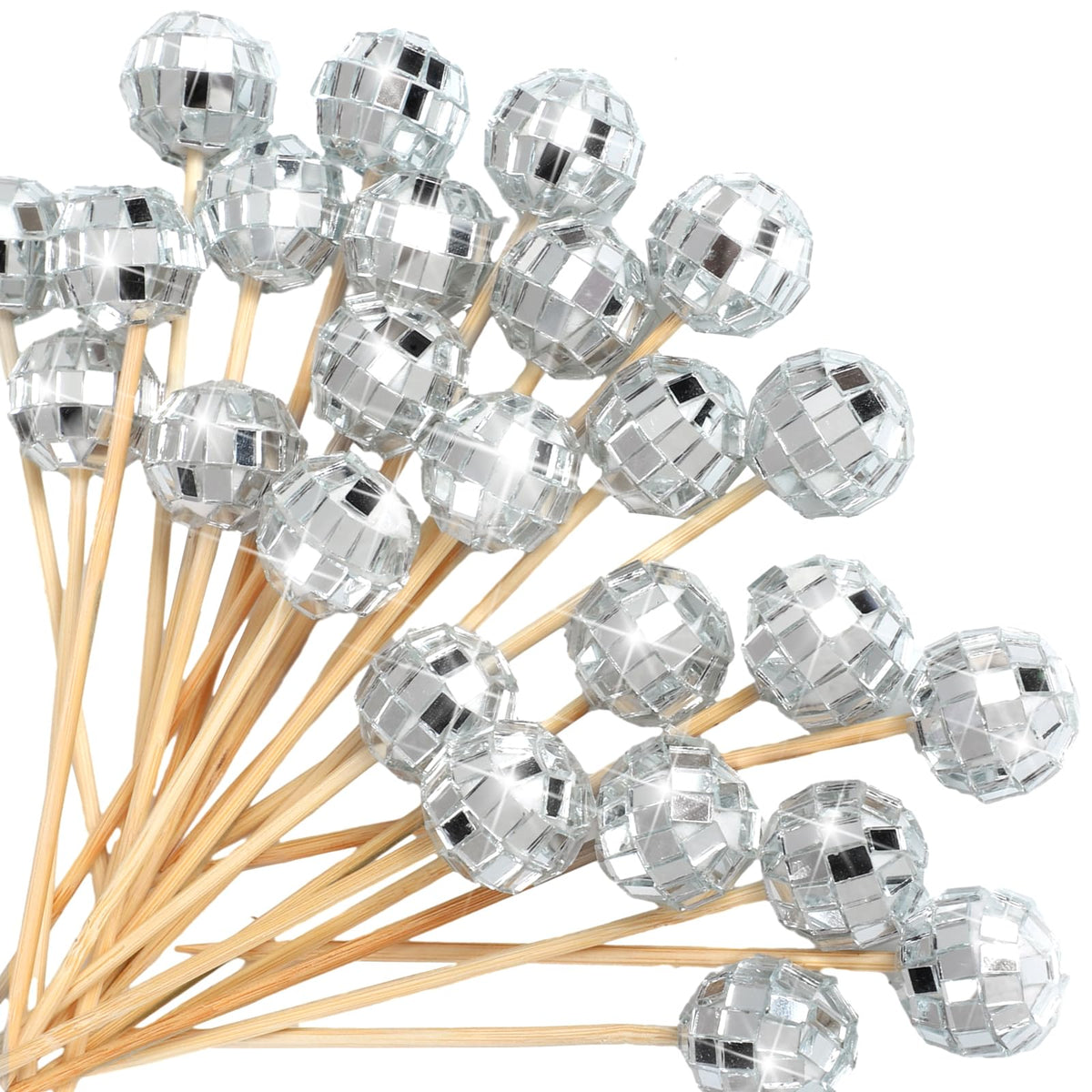 Hushee disco ball cocktail picks 100-pack for elegant garnishes at weddings