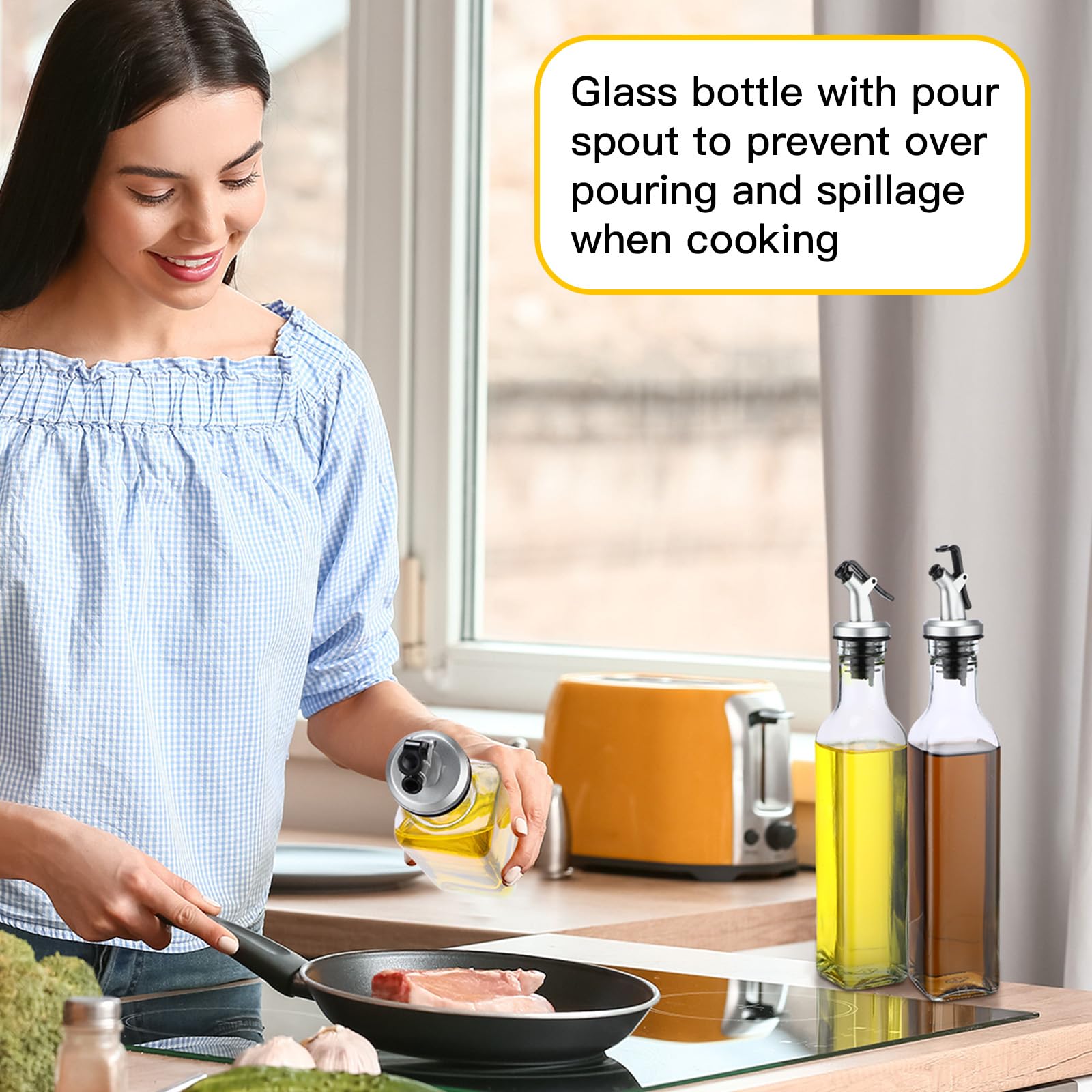 Hushee elegant glass dispenser collection enhances any cooking space.