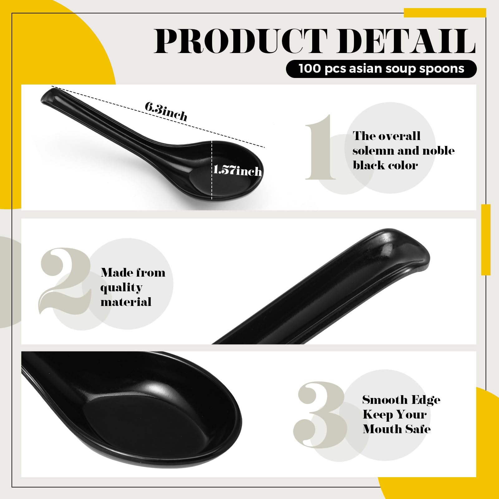 Hushee large ramen spoon with hook design for easy bowl grabbing