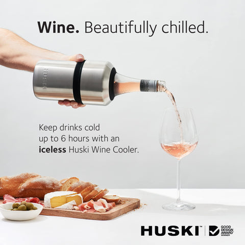 Huski Wine Chiller bottle-inside-adjustable-height demonstrates secure fit for various bottles