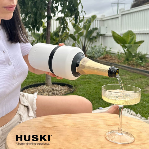 Huski Wine Chiller champagne bottle-fit supports Moët & Chandon.