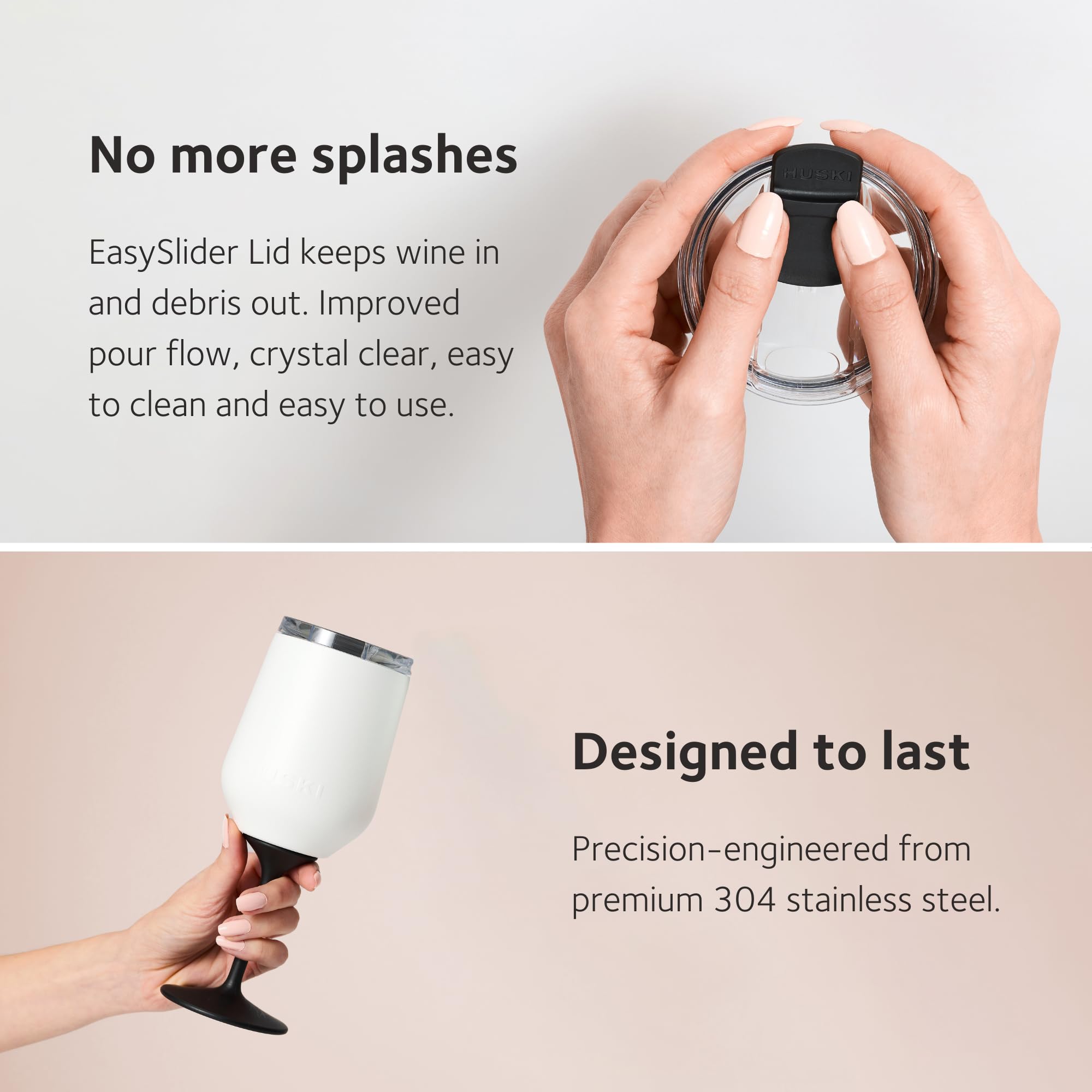 Huski Wine Tumbler 2.0 durable stainless steel body.
