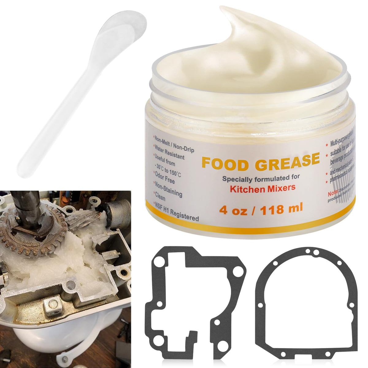 Huthbrother 4 oz grease tube for stand mixers ensures smooth gear operation.