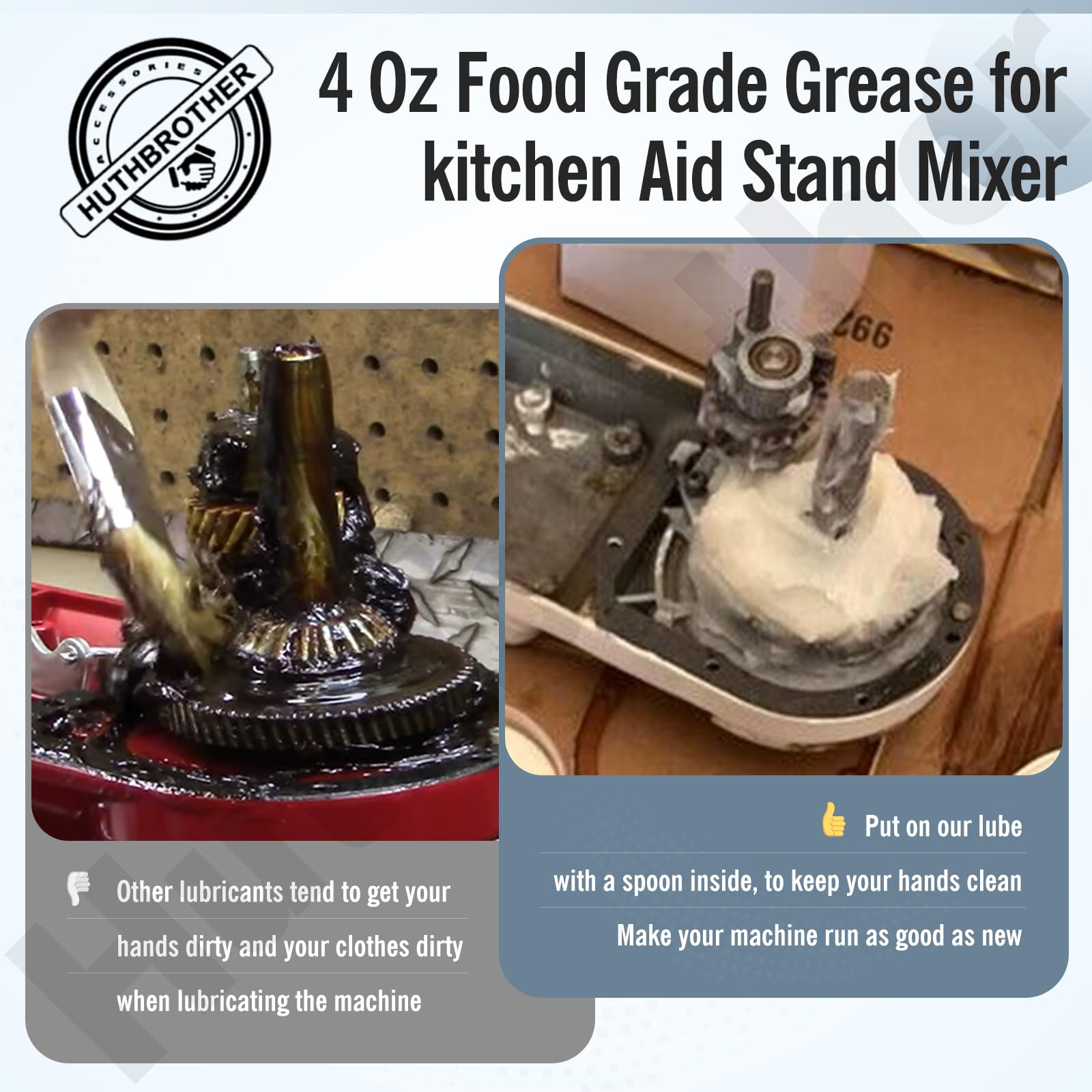 Huthbrother spatula included for easy grease application.