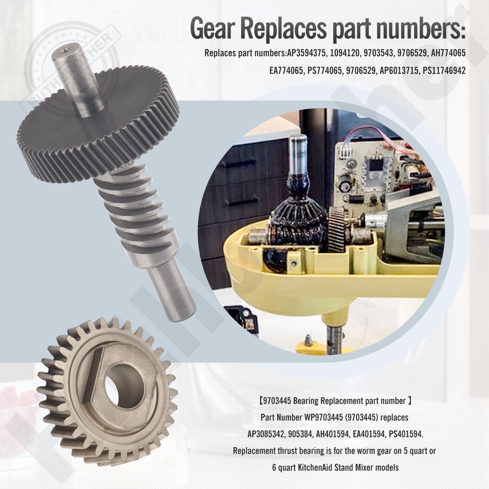 Huthbrother worm gear kit assembled on stand mixer in use demonstrates fit