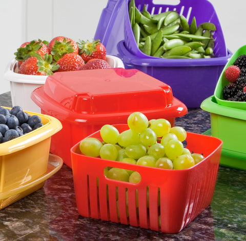 Hutzler Berry Keeper translucent lid shows contents while preserving humidity