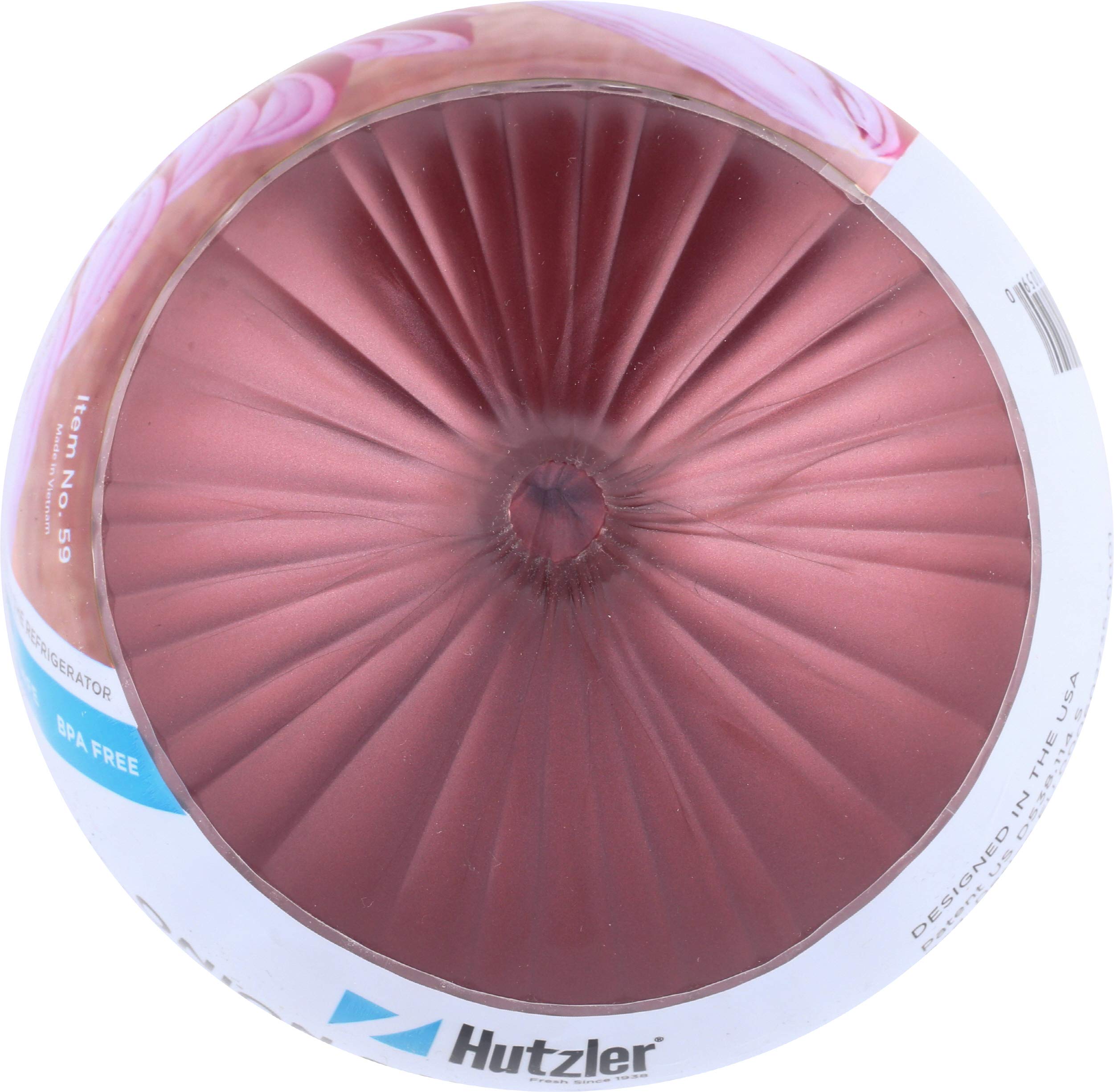 Hutzler Onion Saver measures 5 by 4 inches for efficient fridge organization