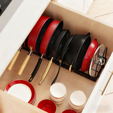 HuuDraLono black kitchen organizer adds a sleek look to your space.