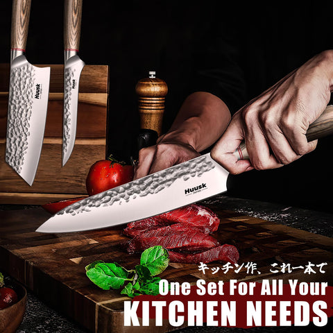 Huusk 7.5-inch meat cleaver delivers clean, controlled meat cuts.