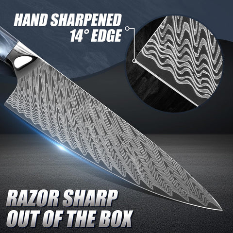Huusk knife ergonomic resin handle with sunflower mosaic rivet detail for comfort