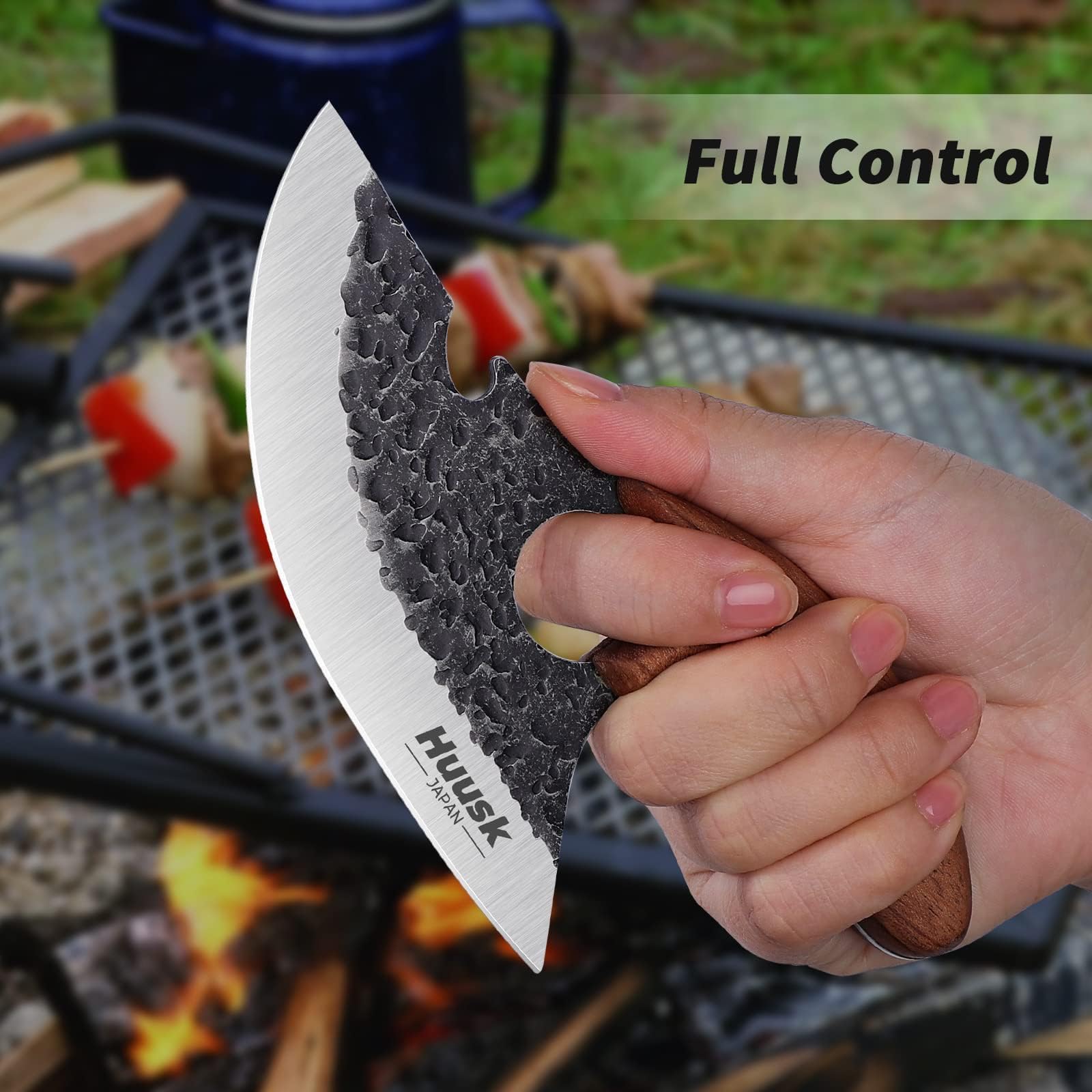 Huusk back-slot beer opener adds convenience during outdoor meals.