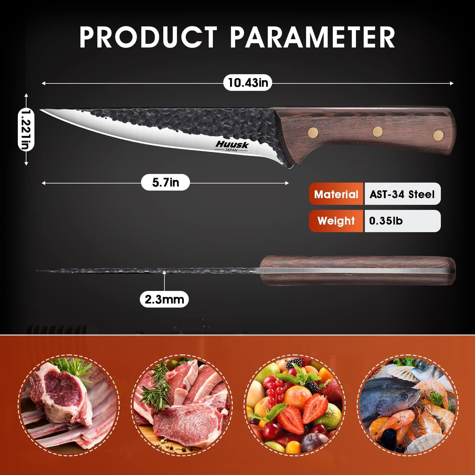 Gift-ready Huusk boning knife in its secure presentation box