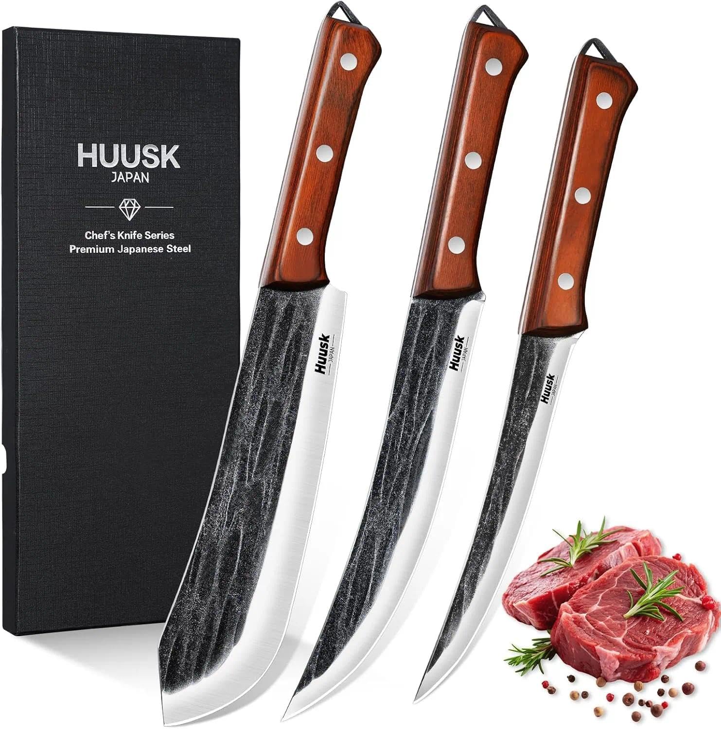 Huusk boning knife for precise trimming and clean meat prep.
