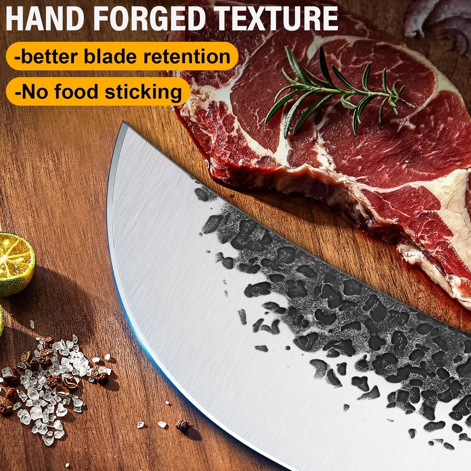 Oak handle offers comfortable palm-fit and non-slip grip.