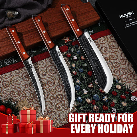 Huusk butcher knife for versatile carving of roasts and cuts.