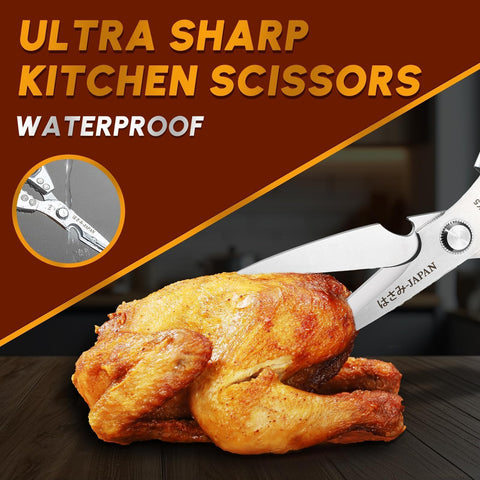 Huusk chicken bone shears in stainless steel for durable, strong cutting.