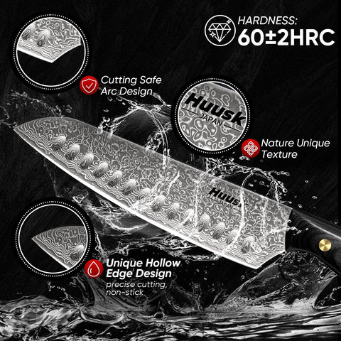 Huusk full-tang ergonomic handle provides balanced control during use