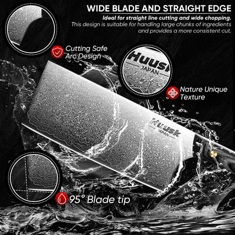 Huusk ebony full-tang handle provides secure, comfortable grip.