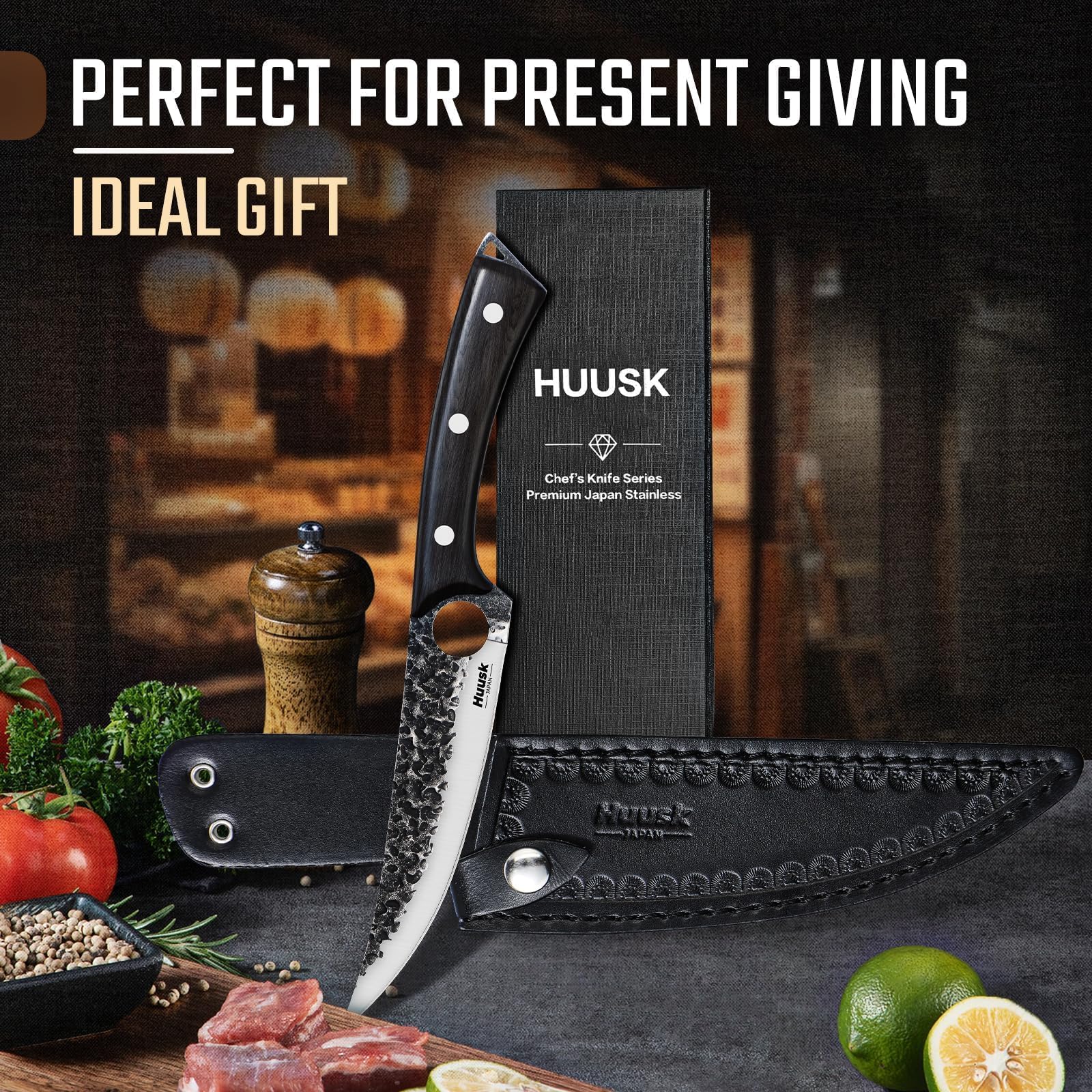 Huusk ergonomic 5-inch handle reduces fatigue during long prep sessions.