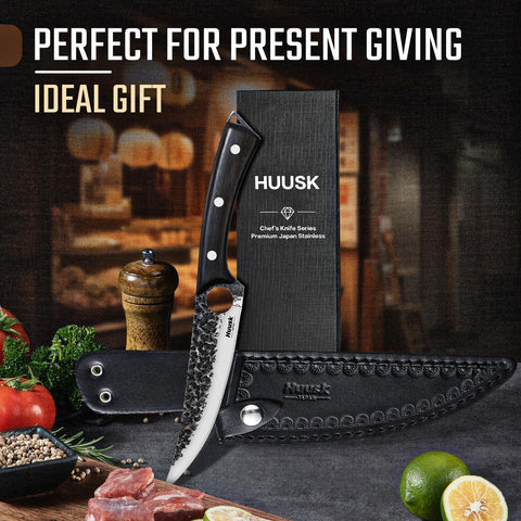 Huusk ergonomic 5-inch handle reduces fatigue during long prep sessions.