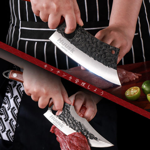 Huusk hand-forged blade texture reveals rustic durability