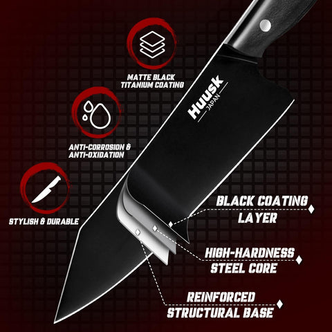 Huusk Kirisuke knife edge close-up for precise slicing and clean cuts.
