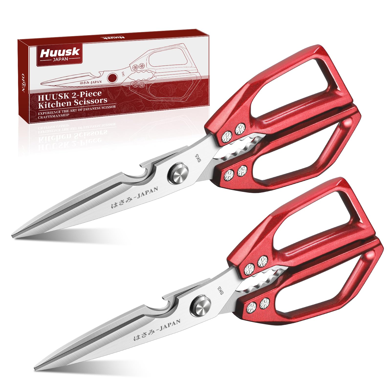 Huusk kitchen scissors red stylish design for quick access in the kitchen.