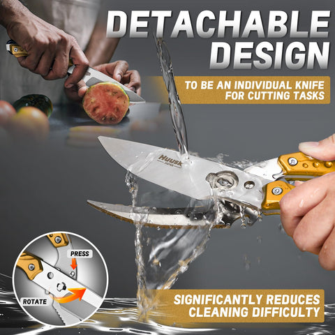 Huusk kitchen shears ergonomic non-slip grip ready for wet or greasy use