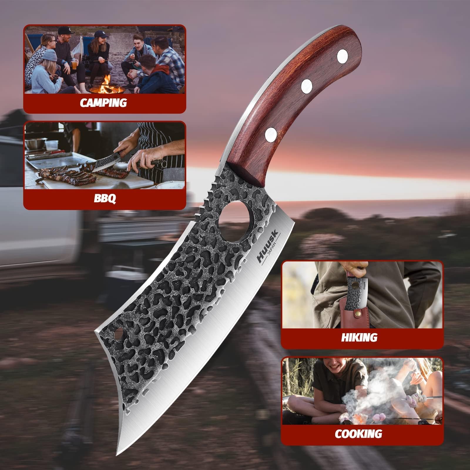 Huusk cleaver knife handy gift box ideal for gifting occasions