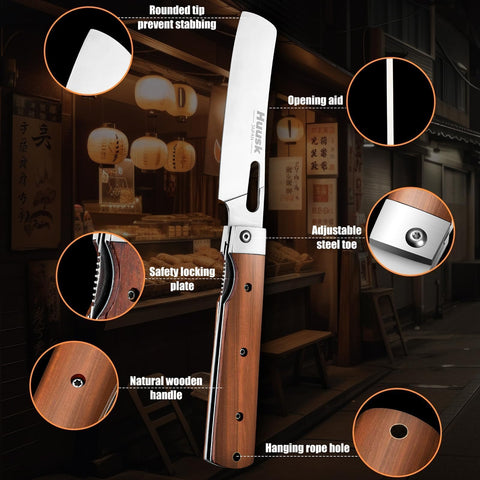 Huusk Nakiri knife in use slicing vegetables with straight up and down motion.