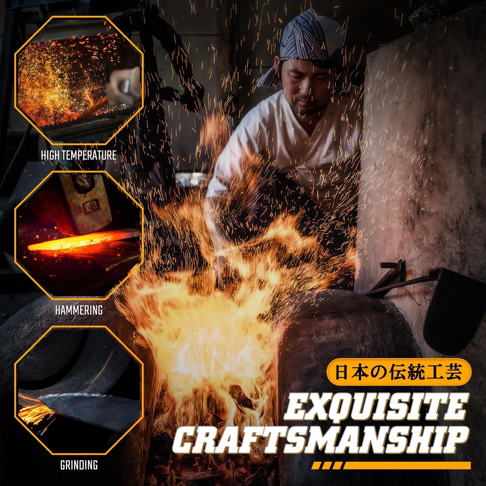 Huusk razor-sharp heavy-duty blade slices through bones and ribs smoothly.