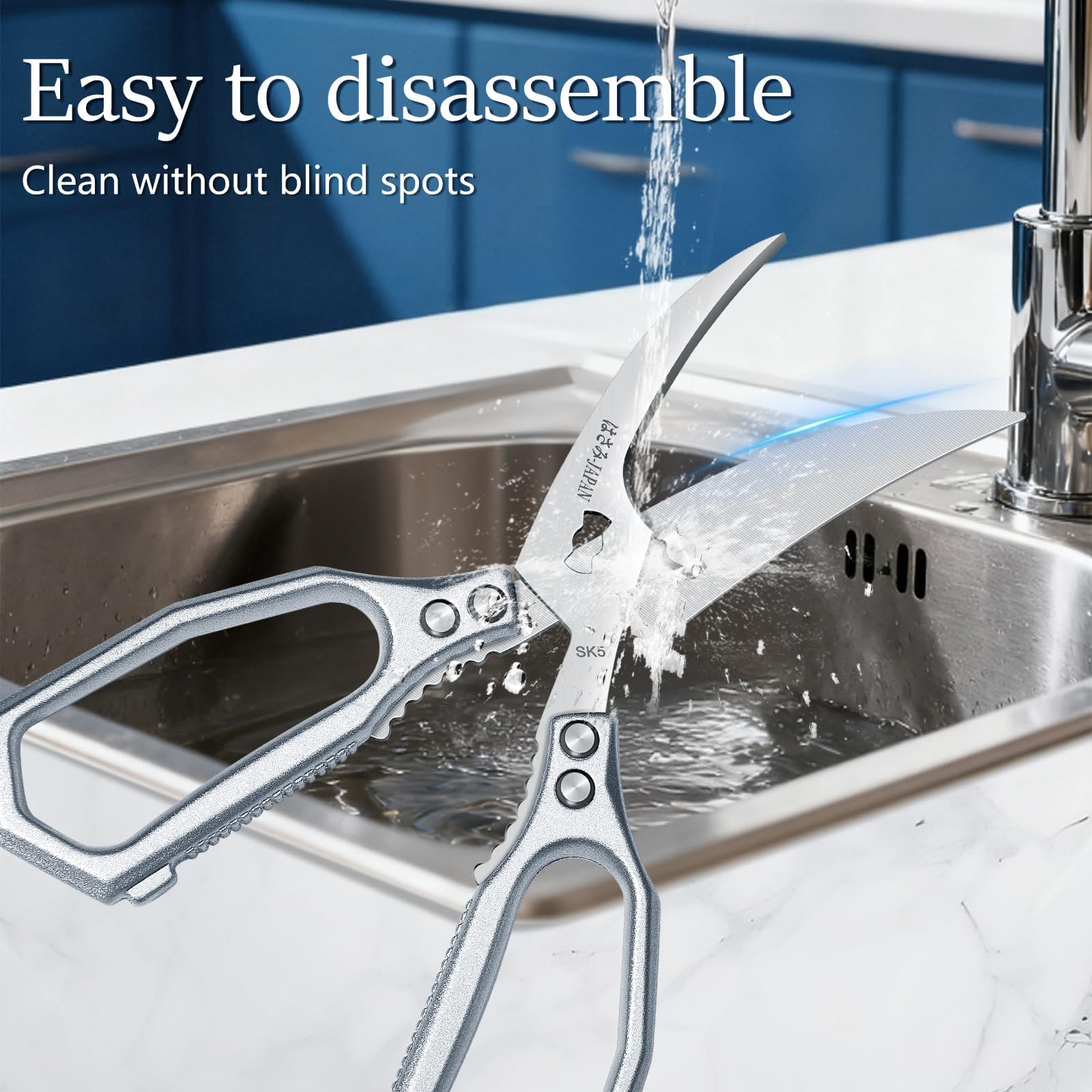 Huusk seafood scissors easy-detach-mechanism for thorough cleaning