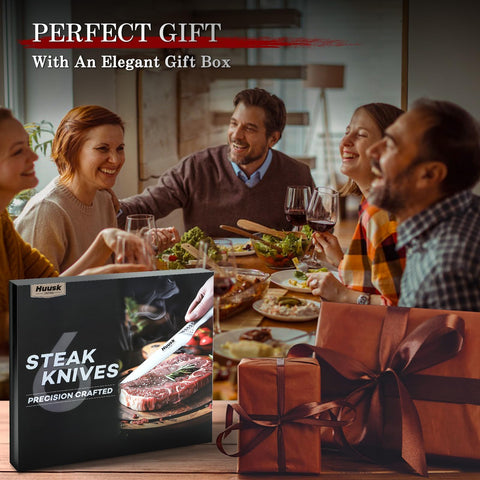 Huusk serrated steak knives gift box presentation for gifting occasions