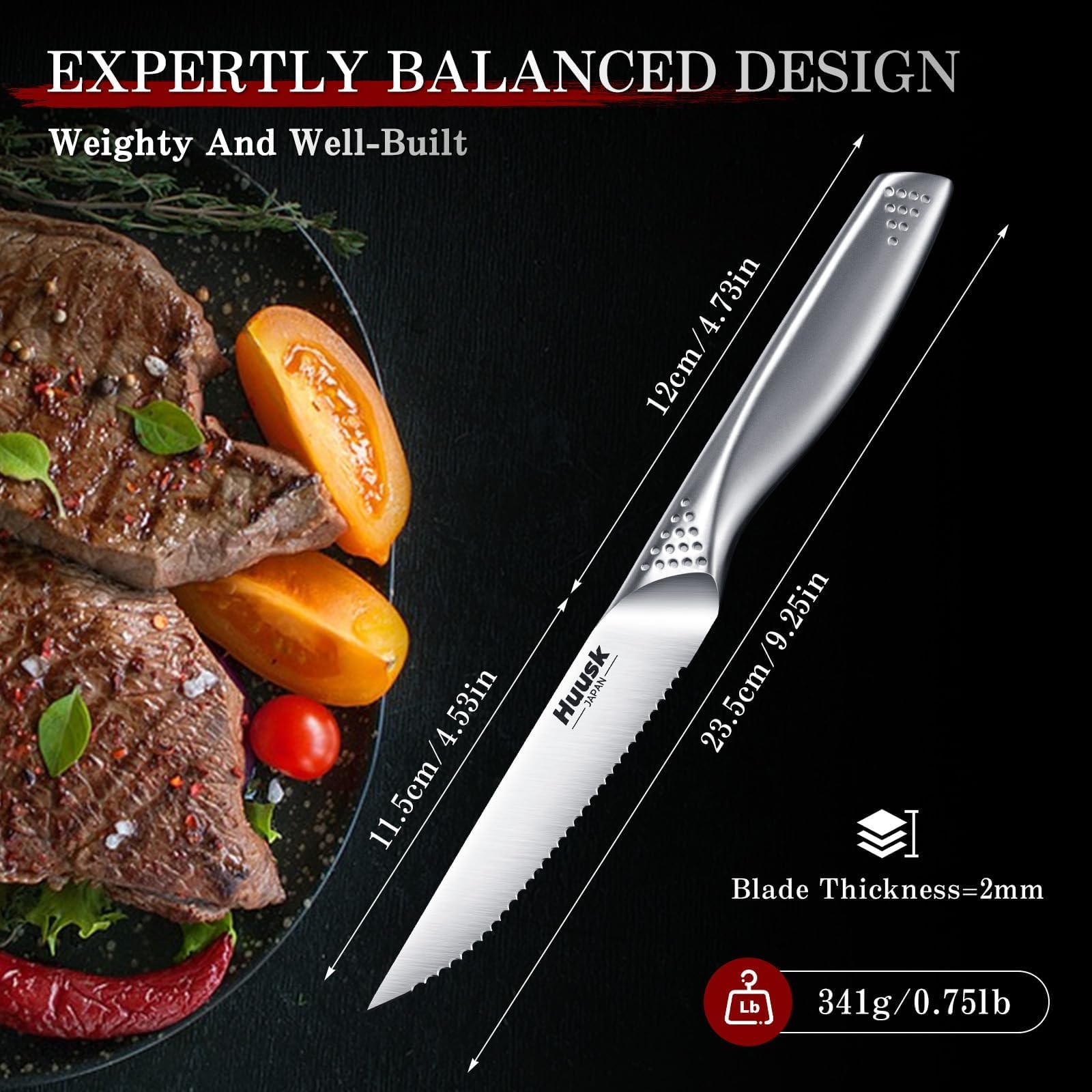 Table setting with Huusk knives enhances presentation and dining experience.