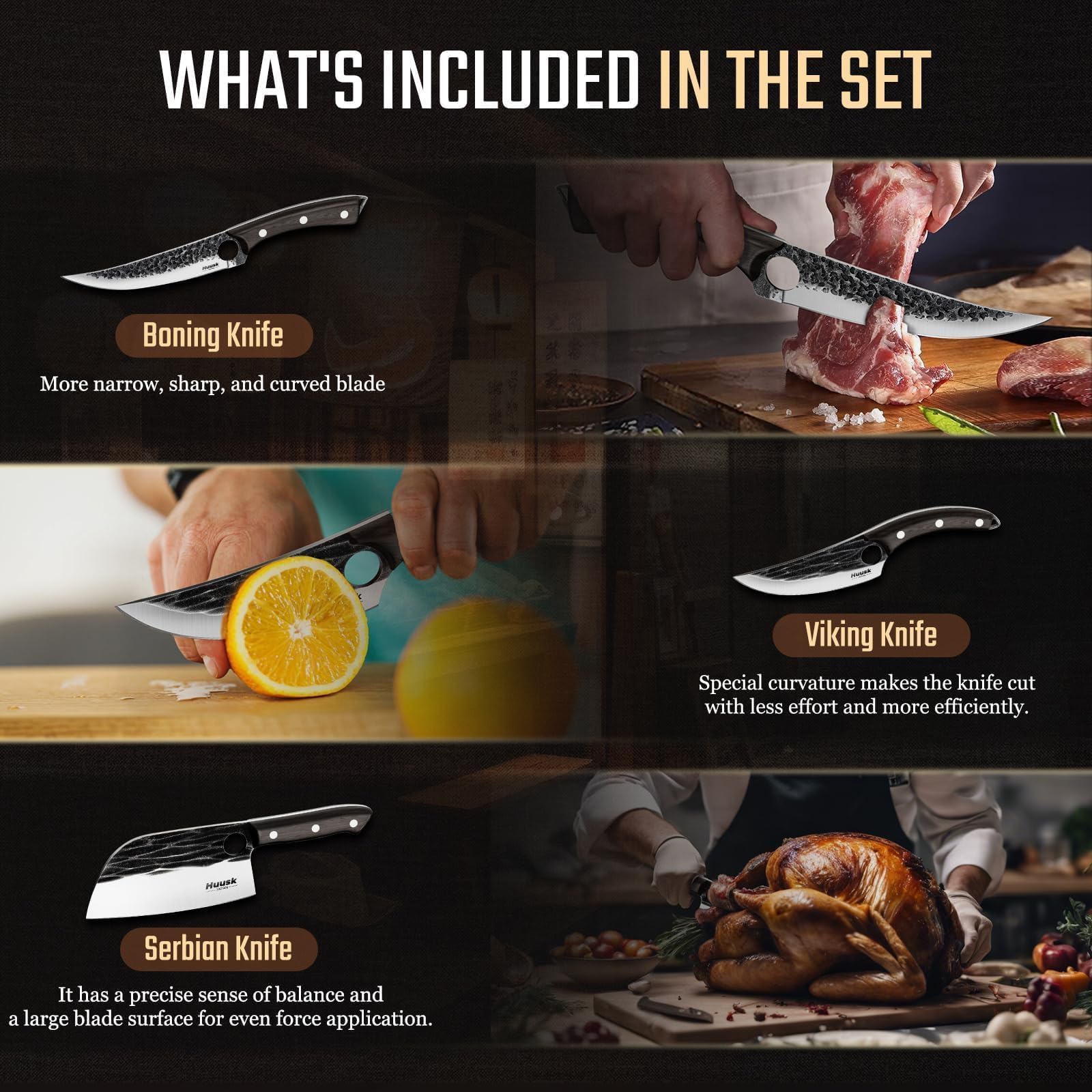 Huusk vegetable knife versatile for chopping and dicing